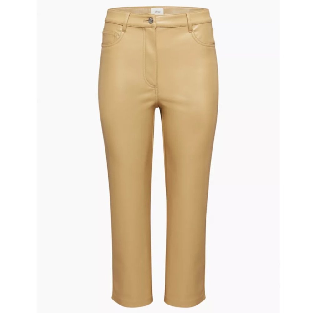 Aritzia Babaton Wilfred High-waisted Vegan Leather Cropped Pants